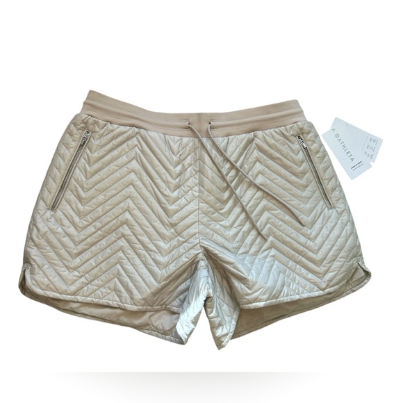Athleta NWT padded shorts size 14 super cute good/beige - Picture 1 of 13